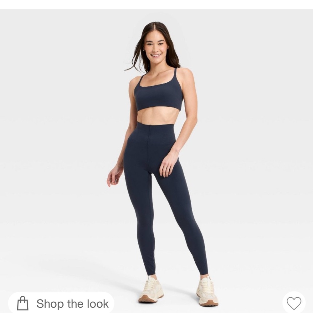 all in motion Women's Navy High-Rise Leggings and Sports Bra Set